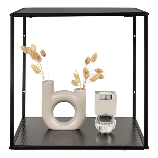 Vita fali polc, fekete, fekete keret 36x36x36 cm - Image 4