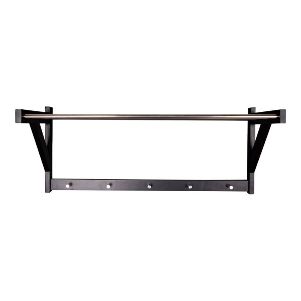Padova kalaptartó fogas, fekete fa, fekete steel 78x32 cm - Image 3