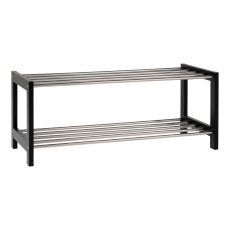 Padova cipőtartó fekete fa, 2 polc in steel 78x34 cm
