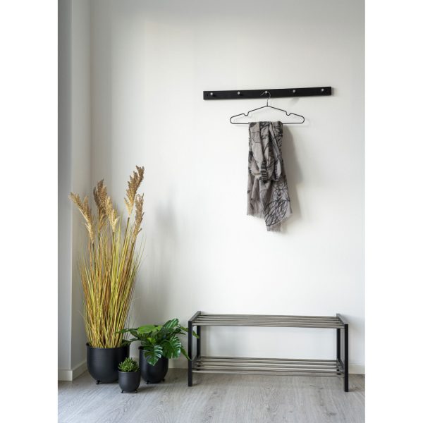 Padova cipőtartó fekete fa, 2 polc in steel 78x34 cm - Image 8