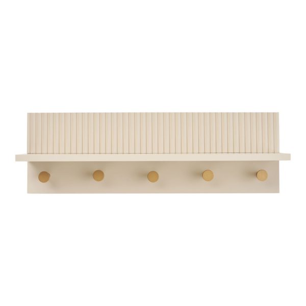 Rocca fali polc akasztókkal bézs, 50x12x16 cm