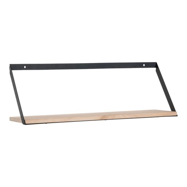 Basel fali polc, acél, fenyőfa 55x14x18 cm - Image 2