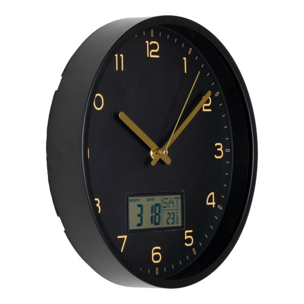 Amiens falióra digitális kijelzővel, műanyag, fekete, hangtalan, 25 cm - Image 3