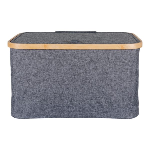Noto kosár, bambusz/textil, sötétszürke, 30x45x25 cm - Image 5