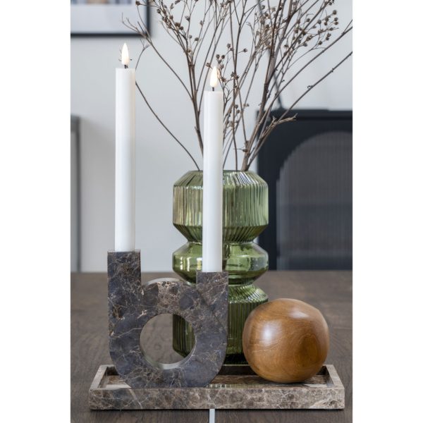 Váza, üveg, zöld, ø12x25 cm - Image 5