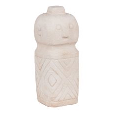 Asztali dekoráció, cement, bézs, 6,5x6,5x15 cm