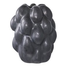 Váza, kerámia, fekete, 14x15x19 cm