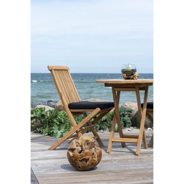 San Marino vízcsepp asztali dekoráció, teak fa/üveg, 15 cm - Image 5
