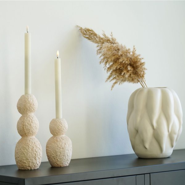 Gyertyatartó, cement, natúr, 2db - Image 2