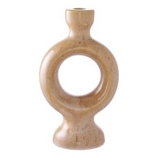 Gyertyatartó, kerámia, barna 13,5x8,8x23,4 cm