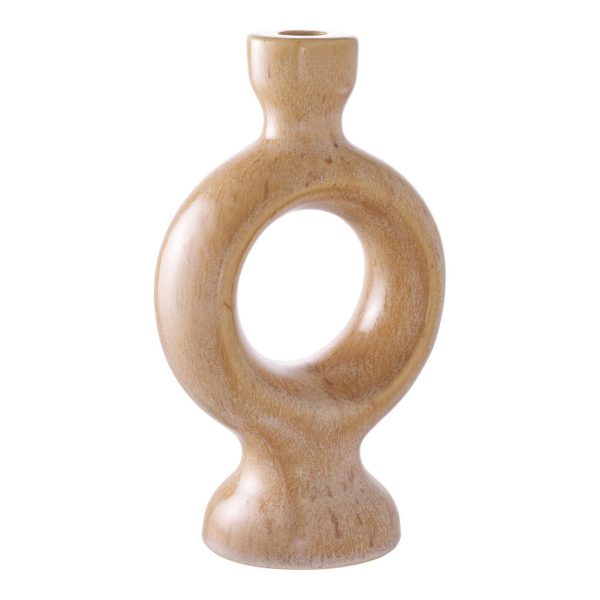 Gyertyatartó, kerámia, barna 13,5x8,8x23,4 cm - Image 3