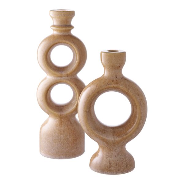 Gyertyatartó, kerámia, barna 13,5x8,8x23,4 cm - Image 4