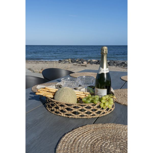 Nerja fonott tálca, tengerifű, fekete-natúr, 38 cm - Image 2