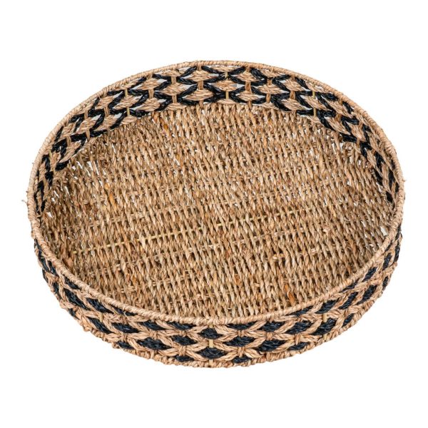 Nerja fonott tálca, tengerifű, fekete-natúr, 38 cm - Image 3