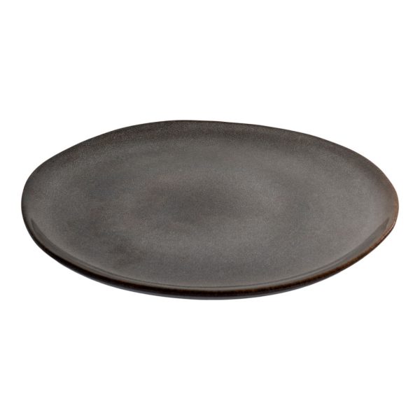 Selma tányér, kerámia, szürke/barna ø27cm, 4db
