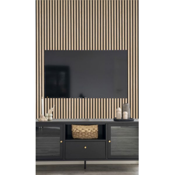Akusztikus panel, fa furnér, natúr, tölgy hatású 240x60x2,2 cm - Image 2
