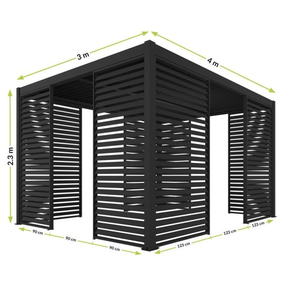 LUXE Lamellás oldalpanel (R) 90x218cm 3 m-ig antracit - Image 4