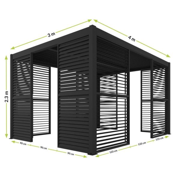 LUXE Lamellás oldalpanel (R) 123x218cm 4 m-ig antracit - Image 4