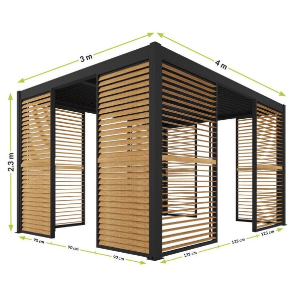 LUXE Lamellás oldalpanel (R) 123x218cm 4 m-ig fa - Image 3