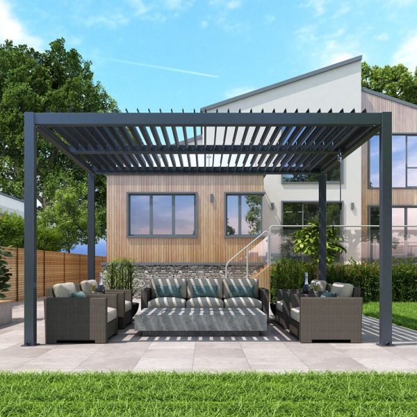 LUXE pergola 4x4m antracit LED világítással - Image 2
