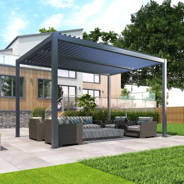 LUXE pergola 4x4m antracit LED világítással - Image 3