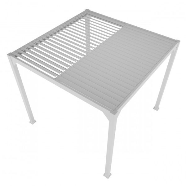 LUXE pergola 4x4m fehér LED világítással - Image 2