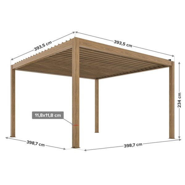 LUXE elektromos pergola 4x4m fa LED világítással - Image 5
