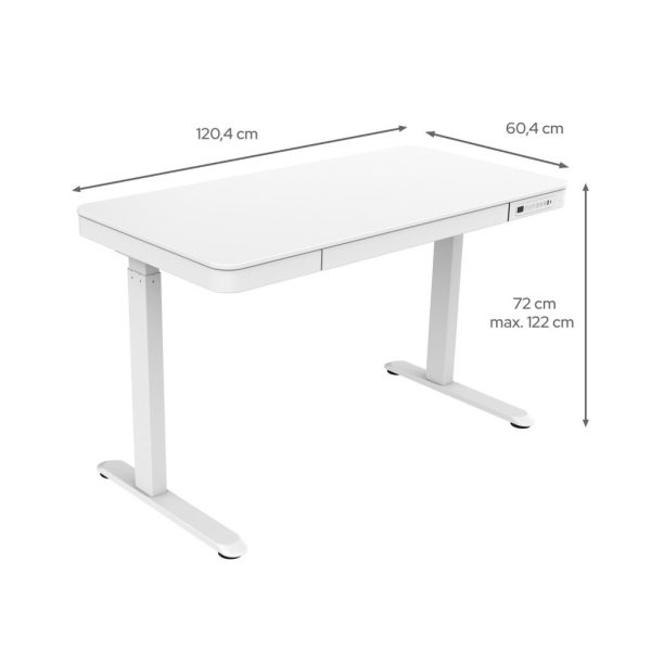 VELSEN íróasztal elektromos magasságállítással, vezérlőpanellel 120x60 cm fehér - Image 4