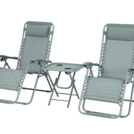 Delux 2x nyugágy és asztal szett zöld V2