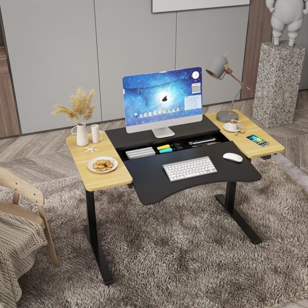 HALDEN íróasztal elektromos magasságállítással, 120x60 cm fekete-burlywood - Image 4