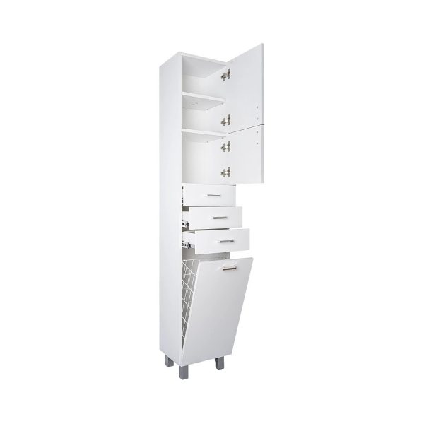 Viva STYLE fürdőszobai ÁLLÓSZEKRÉNY 192 magas szennyestartós - JOBBOS - 35 x 28 x 192 cm - Image 3
