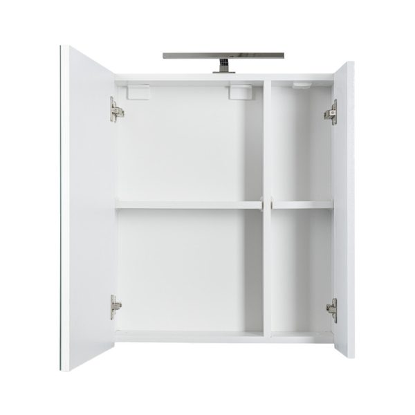 PIRAMIDA AKVA Tükrös fürdőszobai szekrény - 2 ajtós kivitel - LED világítással - 60 x 69 x 13 cm - Image 3
