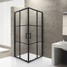 Viva Aqua - FEKETE mintás - FEKETE keretes - zuhanykabin - 90 SZÖGLETES - 6 mm üveg - 90 x 90 x 190