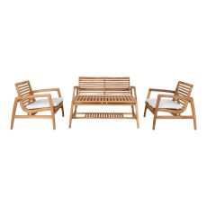 Santander kerti bútor garnitúra, teak fa, natúr
