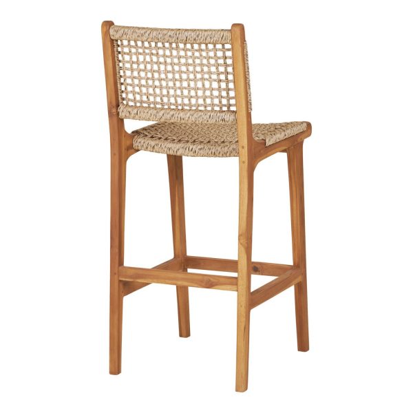 Derby bárszék, teak fa/polyrattan, natúr - Image 4