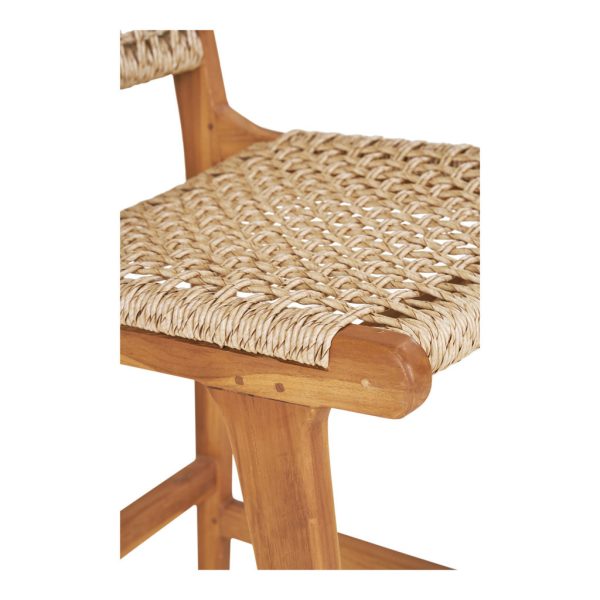Derby bárszék, teak fa/polyrattan, natúr - Image 6