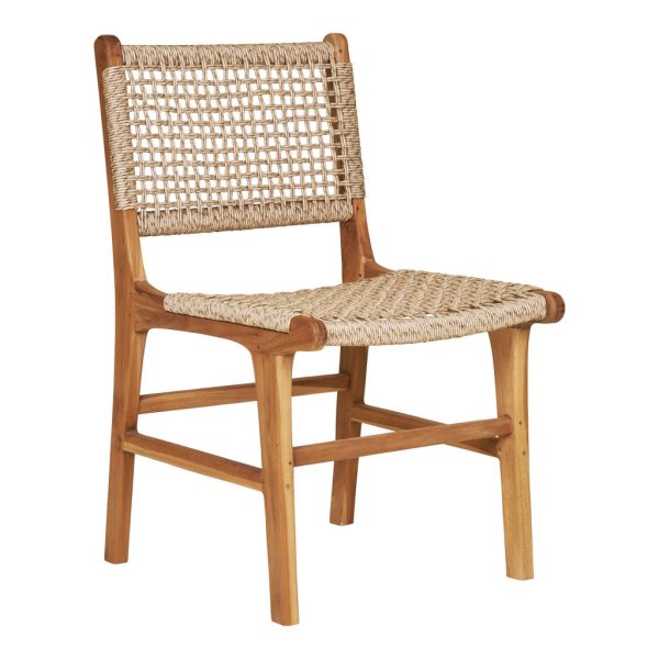 Derby étkezőszék, teakfa/polyrattan, natúr