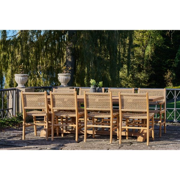 Derby étkezőszék, teakfa/polyrattan, natúr - Image 9