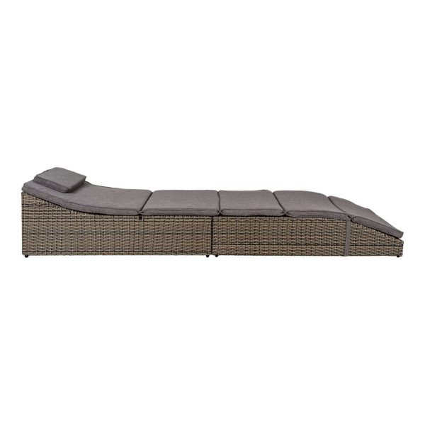 Split napozóágy, polyrattan, kubu szürke, párvával - Image 3