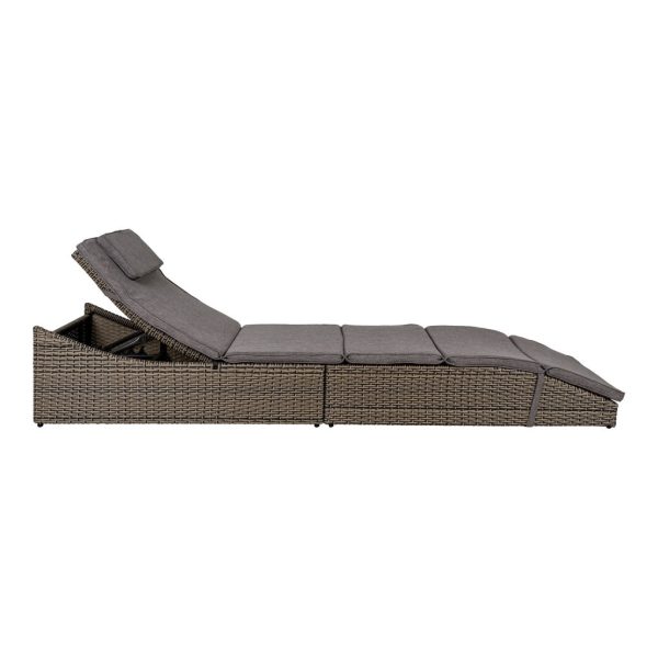 Split napozóágy, polyrattan, kubu szürke, párvával - Image 4