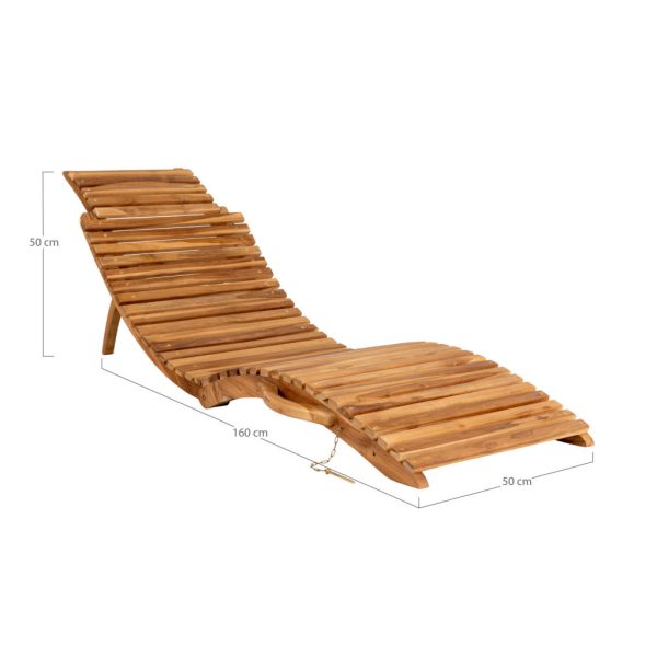 Arrieta napozóágy, teak fa, natúr - Image 7