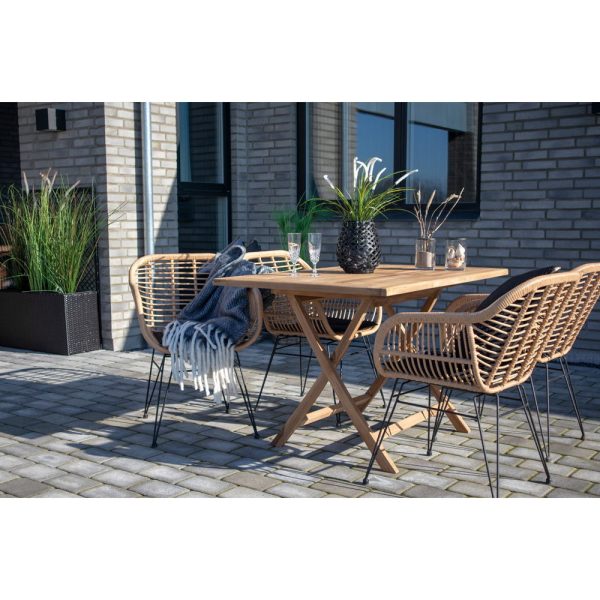 Oviedo kerti asztal, teakfa, natúr 120x80x75 cm - Image 2