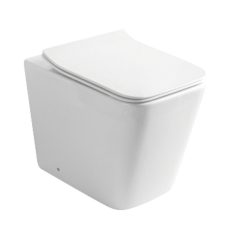 Eros ES QUADRO padlón álló WC - ülőkével komplett - perem nélküli öblítés - alsó / hátsó kifolyású