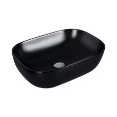 Eros SMILE 3 - PULTRA ültethető - Top Counter - porcelán mosdó - MATT FEKETE - 46,5 x 32,5 x 13 cm