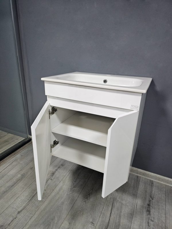 TMP VISION 60 fali függesztett fürdőszobai bútor - SKY E-8099-60 porcelán mosdóval - 61 x 46 cm - Image 7