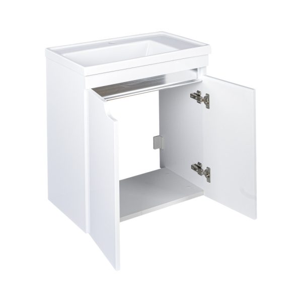 PIRAMIDA EURIDIKA 60LH fali függesztett fürdőszobabútor - öntött műmárvány mosdóval -60 x 60 x 38 cm - Image 4