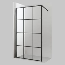 Viva AQUA Max WALK IN Zuhanyfal - FEKETE mintás - FEKETE profil - 8 mm NANO üveg - 100 x 200 cm