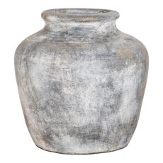 Santo Dekorációs váza, terrakotta, antik világosszürke, Ø30x30 cm