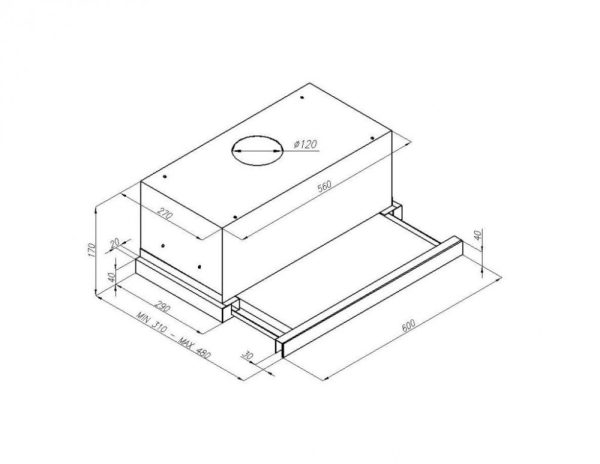 OPERIS MUNDO 60 INOX teleszkópos páraelszívó - Image 2