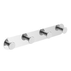 LAVEO MIRI négyes akasztó (40x256x20 mm), króm, rögzítő csavarral és ragasztóval - ALM_014S